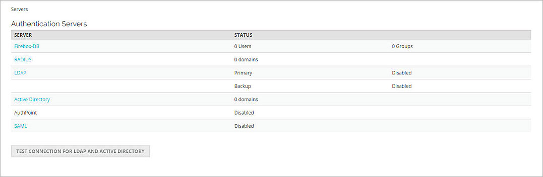 Screen shot of the SAML authentication server